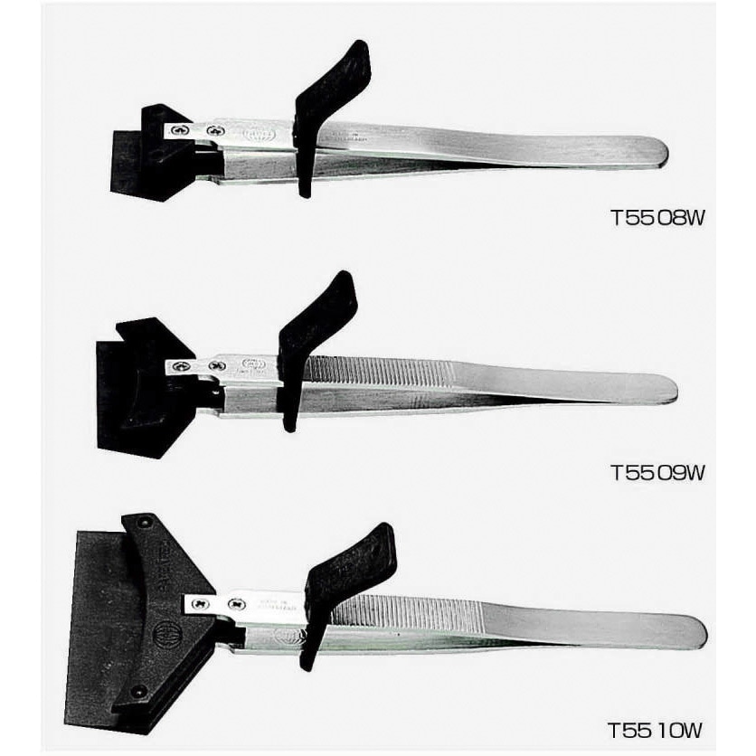 T5509W ウエハー用カーボンピンセット 三商 全長135mm  T5509W