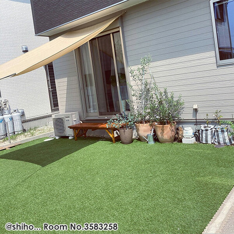 PS7B-B3525(LGR) 人工芝 防草シート付き 1巻 YAMAZEN(山善) 【通販