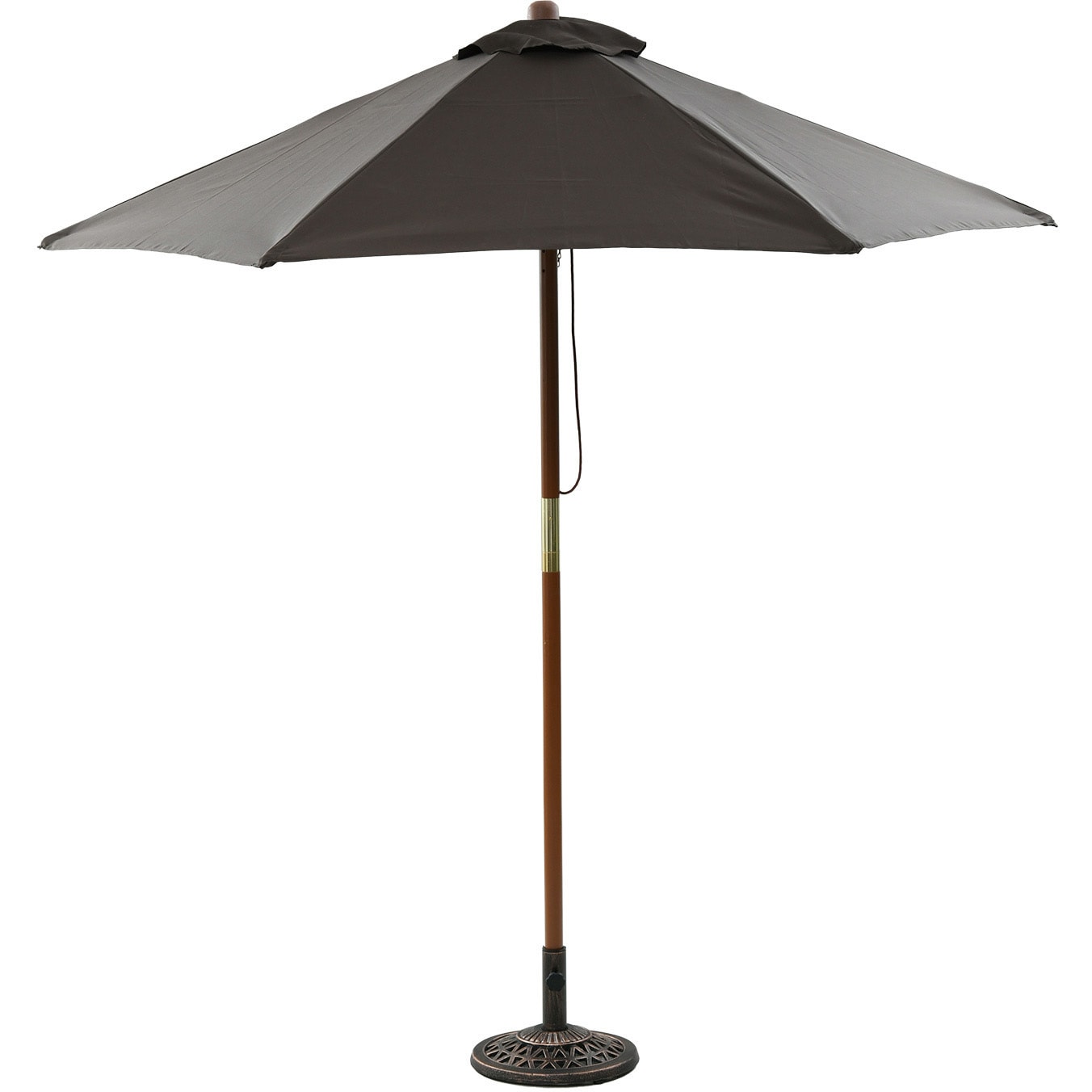 NMP-21(BR) ガーデンパラソル 木製パラソル YAMAZEN(山善) ダークブラウン色 質量4.5kg 直径2100mm