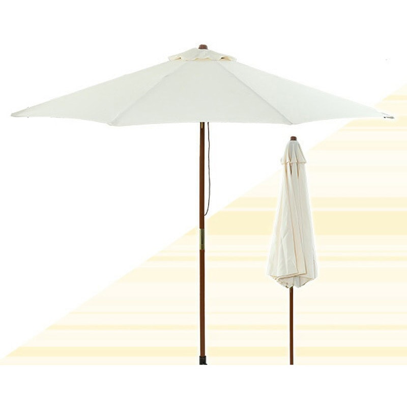 NMP-27(IV) ガーデンパラソル 木製パラソル YAMAZEN(山善) アイボリー