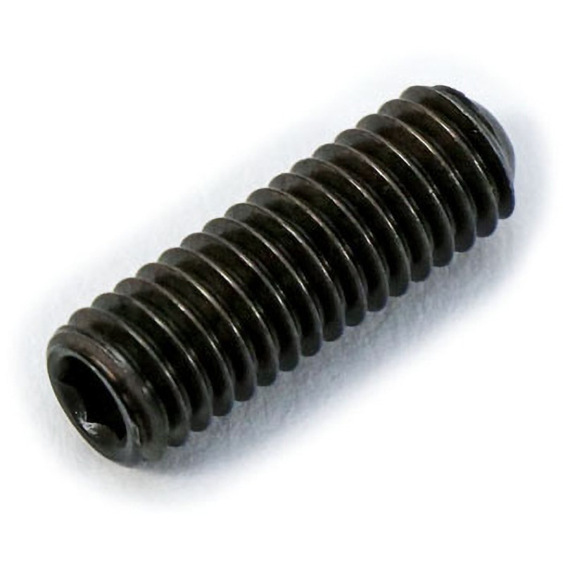 M6×18 六角穴付止めねじ(ホーローセット) くぼみ先(SCM435/黒色