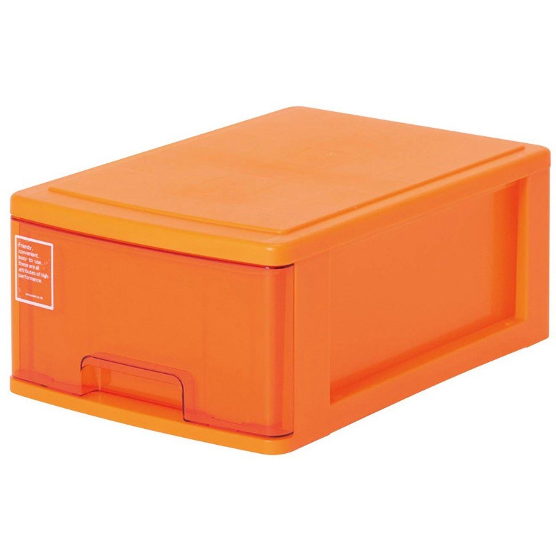 431639 小物収納 シルキー 410 サンコープラスチック 深型 オレンジ色