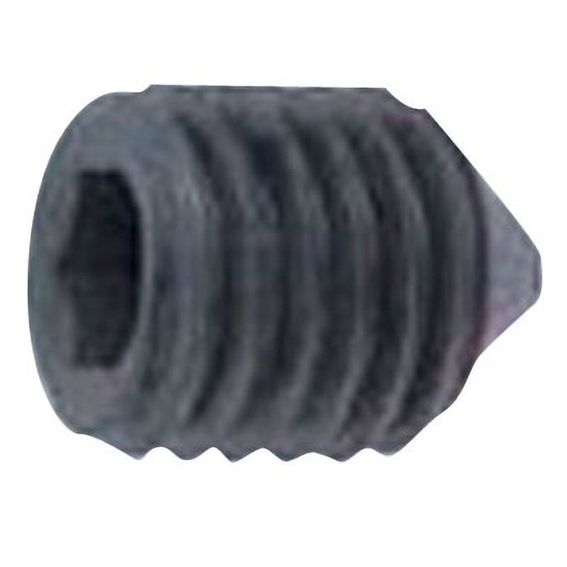 M4×5 六角穴付止めねじ(ホーローセット) とがり先(鉄/亜鉛黒)(小箱