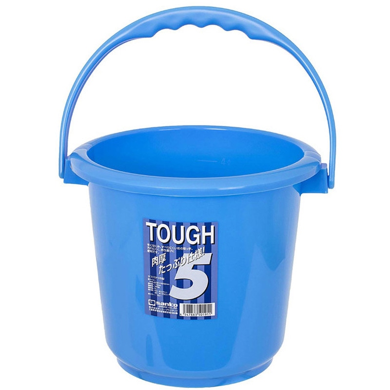 501911 ニュータフバケツ サンコープラスチック ブルー色 5L