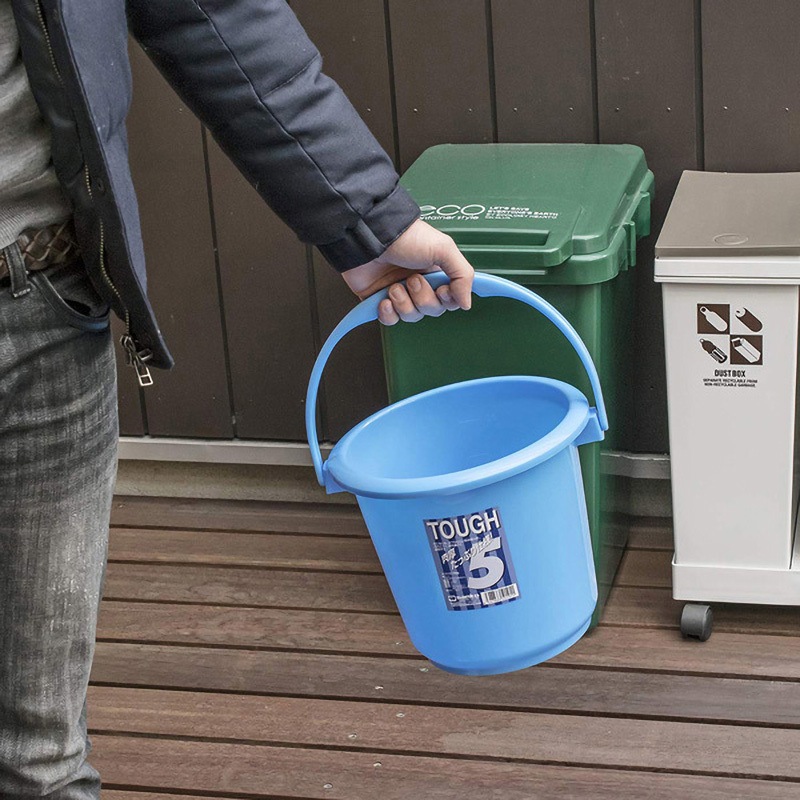 501911 ニュータフバケツ サンコープラスチック ブルー色 5L - 【通販