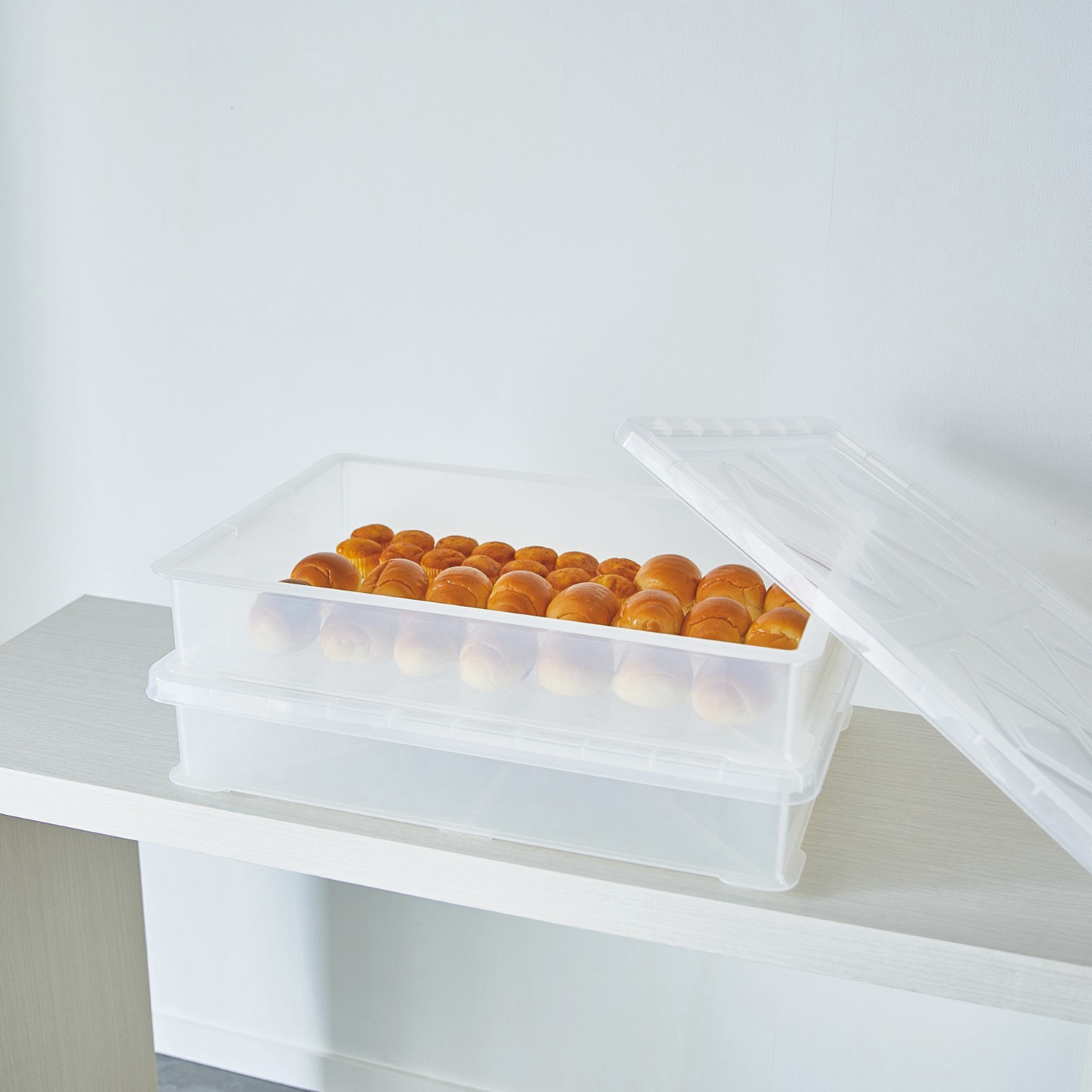 ばんじゅう　フードコンテナ　本体８個と蓋2枚セット 552487 フードテナー サンコープラスチック クリア色 1セット 【通販