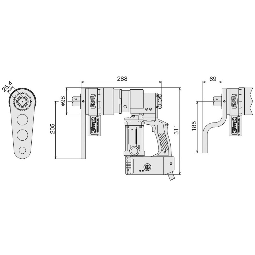 PDX301A 電動パワーデジトルク 1個 トネ TONE (前田金属工業) 【通販モノタロウ】