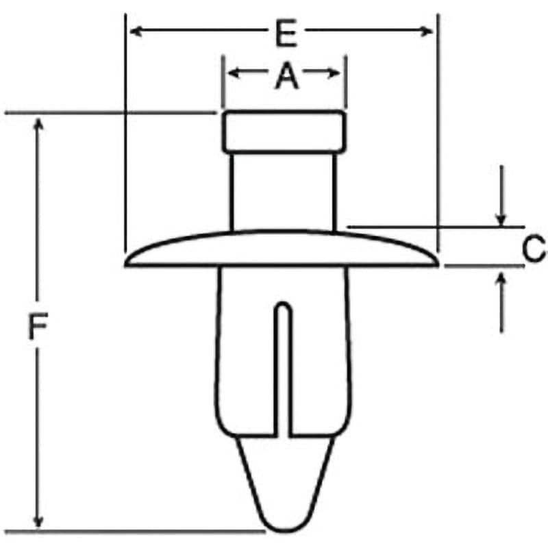 3X53-02 プッシュリベット(樹脂)(パック品) ニフコ 黒色