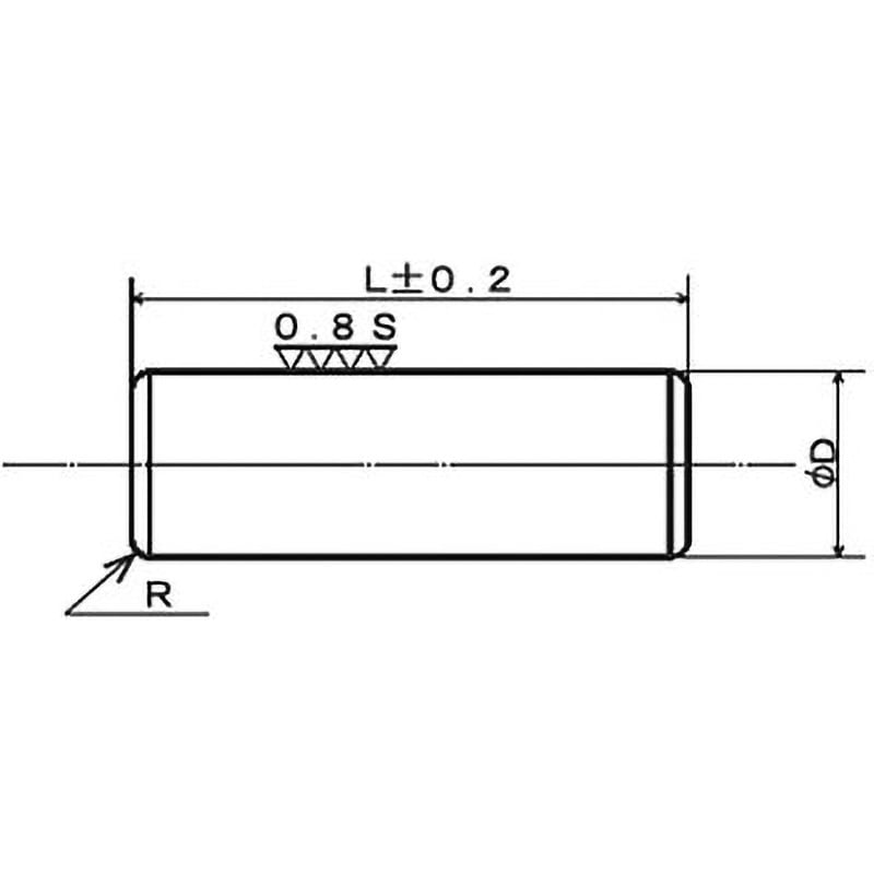 M6×60 ダウェルピン DP・h7(鉄/生地)(小箱) ノーブランド 呼び径6長さ60mm 1箱(100個)