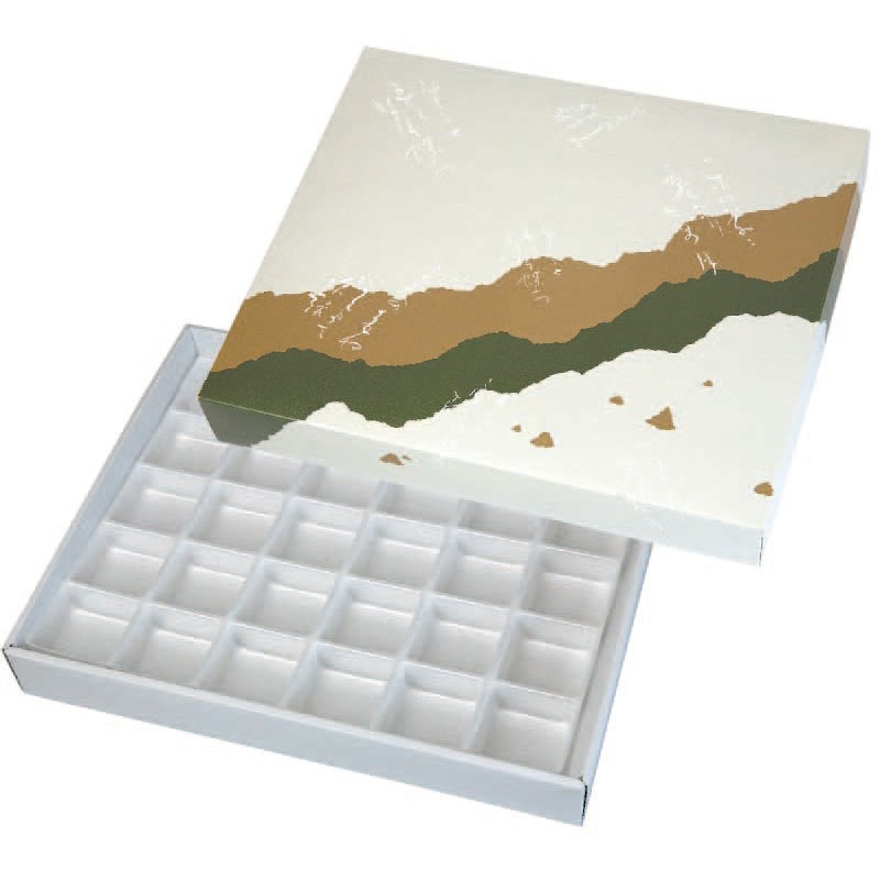 19-41B 春夏秋冬 菓子箱 トレー付 ヤマニパッケージ 寸法275×335×45mm 1箱(100枚) 19-41B