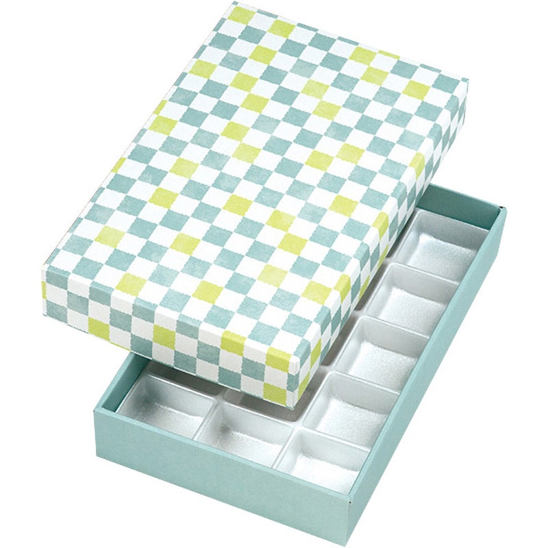 19-106SB 格子 そら色 トレー付 ヤマニパッケージ 1箱(200枚) 19-106SB