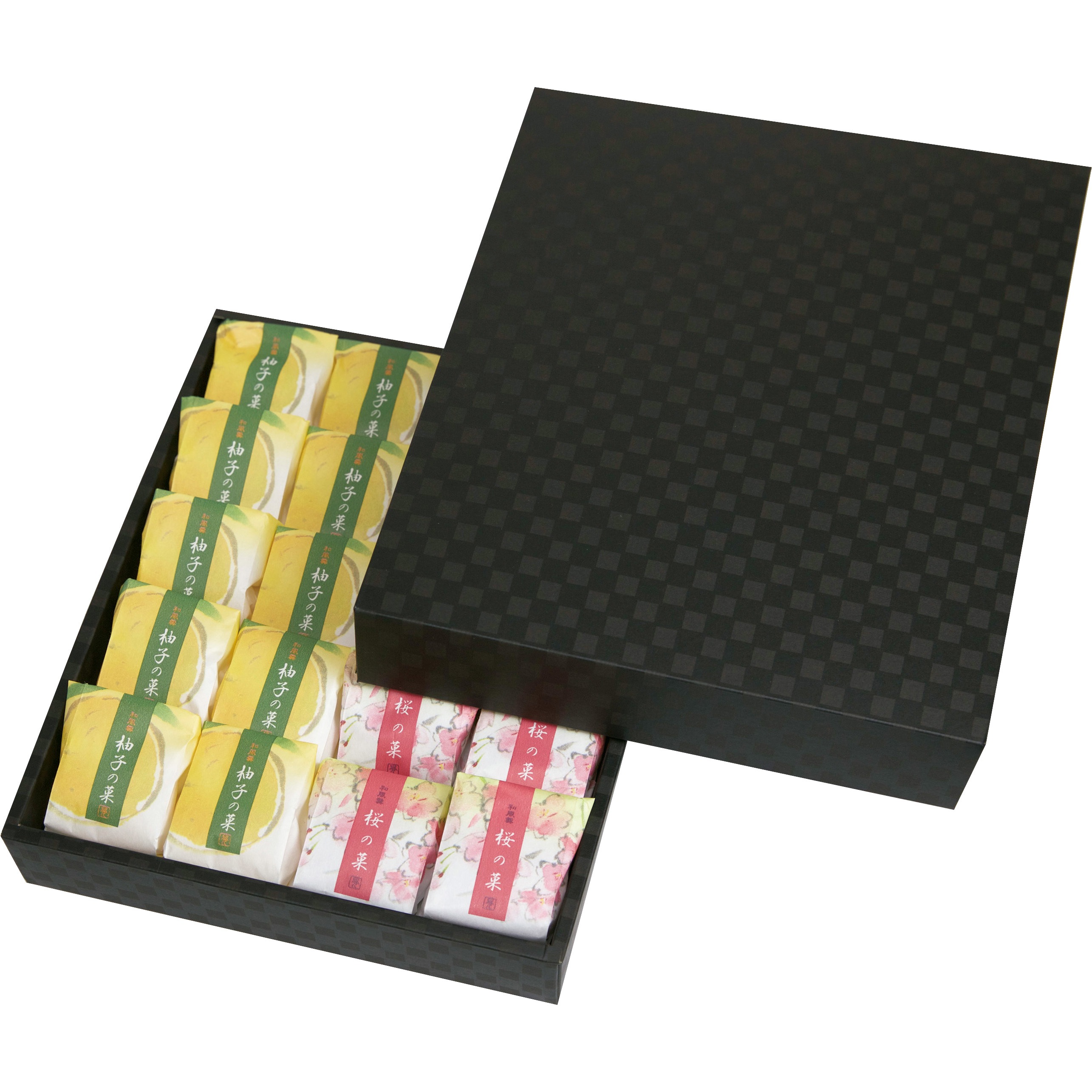 19-421 まんじゅう用 市松柄 黒 ヤマニパッケージ 1箱(100枚) 19-421