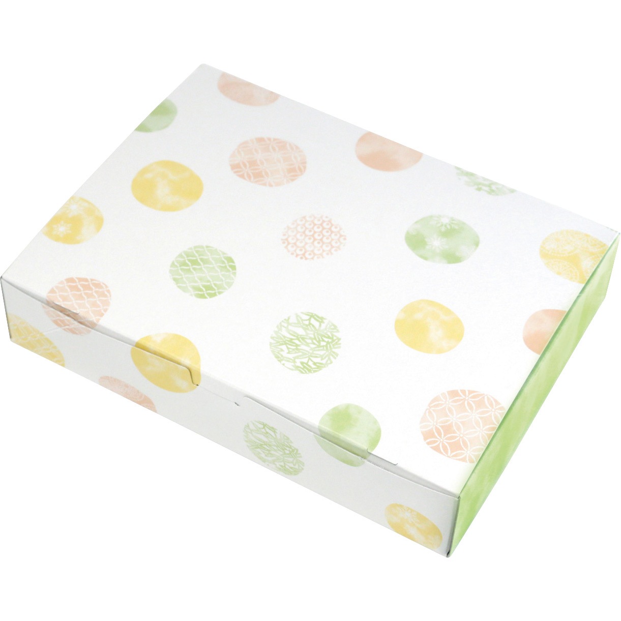 19-465 ルミアサービス箱 和み柄 緑 ヤマニパッケージ 寸法181×241×48mm 1箱(200枚) 19-465