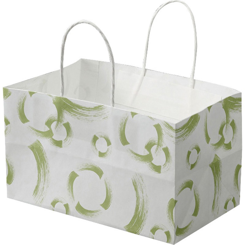 19-594F ふで柄手提袋 マチ広片ツヤ晒(小) ヤマニパッケージ 高さ175mm 1箱(200枚) 19-594F