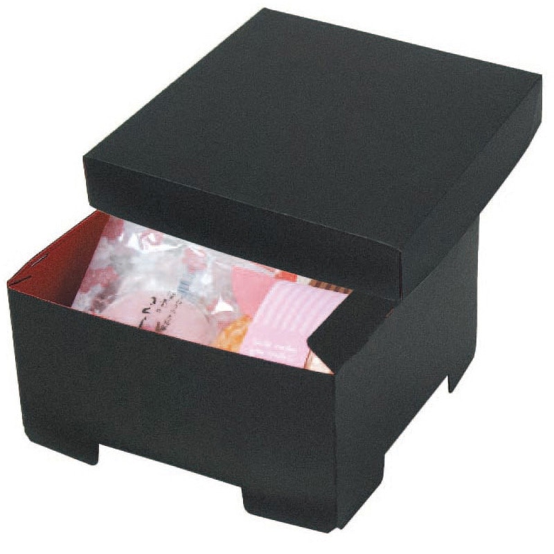 19-624 お重箱 黒 ヤマニパッケージ 寸法180×180×75(60)mm 1箱(50枚) 19-624