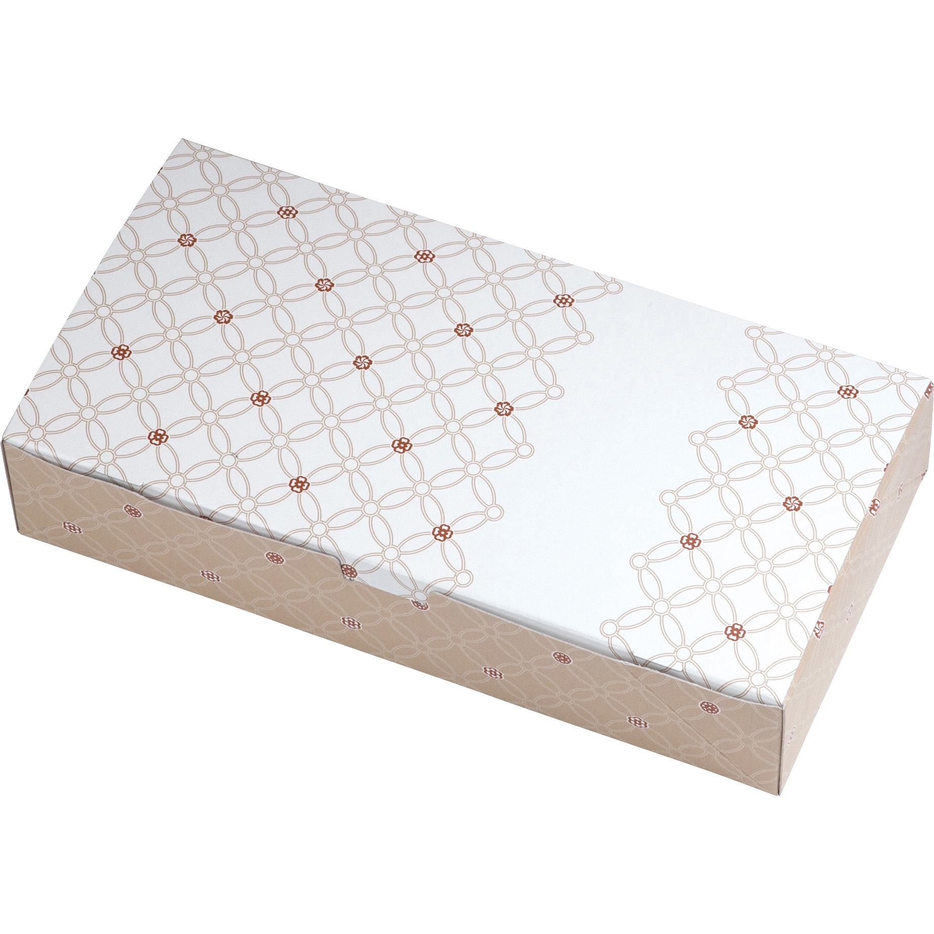 19-652K ルミアサービス箱 七宝 つなぎ くり色 ヤマニパッケージ 寸法243×122×48mm 1箱(200枚) 19-652K