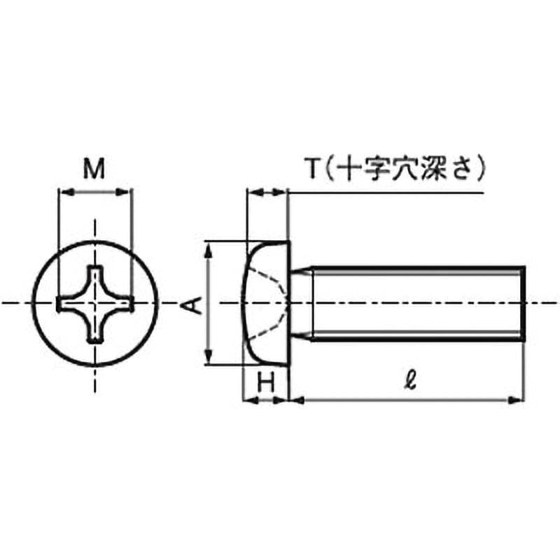 6-32×5/8 (+)UNC(PAN)ユニファイ小ねじ(鉄/3価ブラック)(小箱) 1箱(500