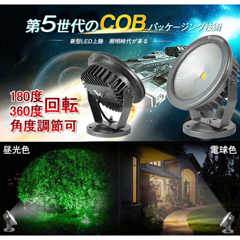 CO30-DQ LED投光器 30W 丸型台座 COBチップ ワイド照射 広角 防水 AC式
