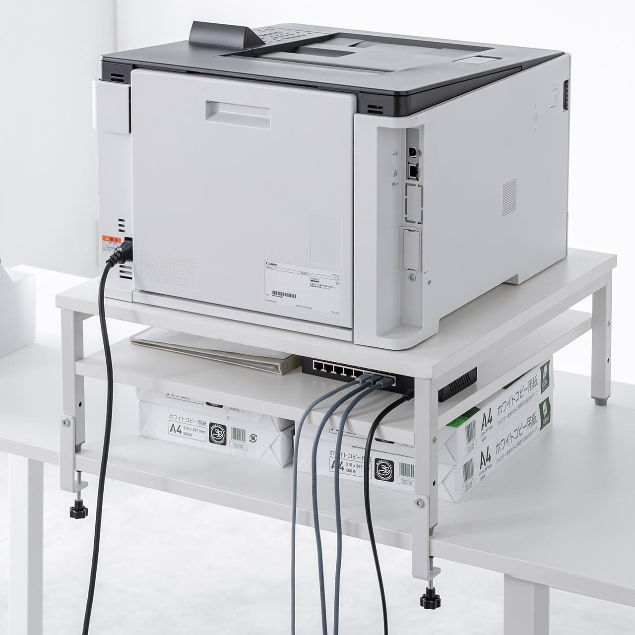 100-LPS022W プリンタスタンド 卓上用 1台 サンワダイレクト 【通販