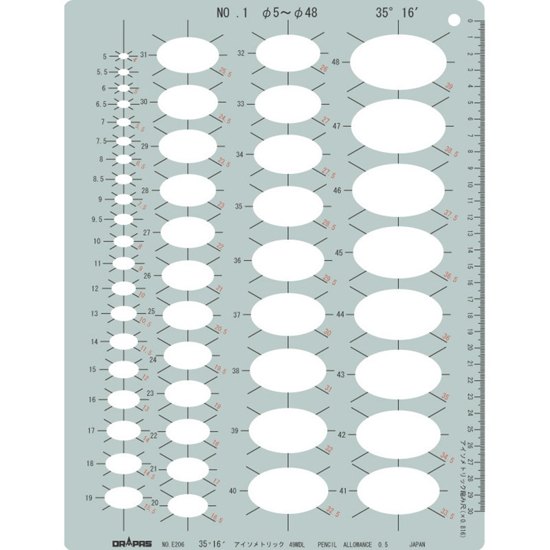 (未使用･未開封品)　ドラパス テンプレート E221 楕円定規 5度 &amp; 10度 31221 sdt40b8 Amazon | ドラパス テンプレート E221 楕円定規 5度 & 10度