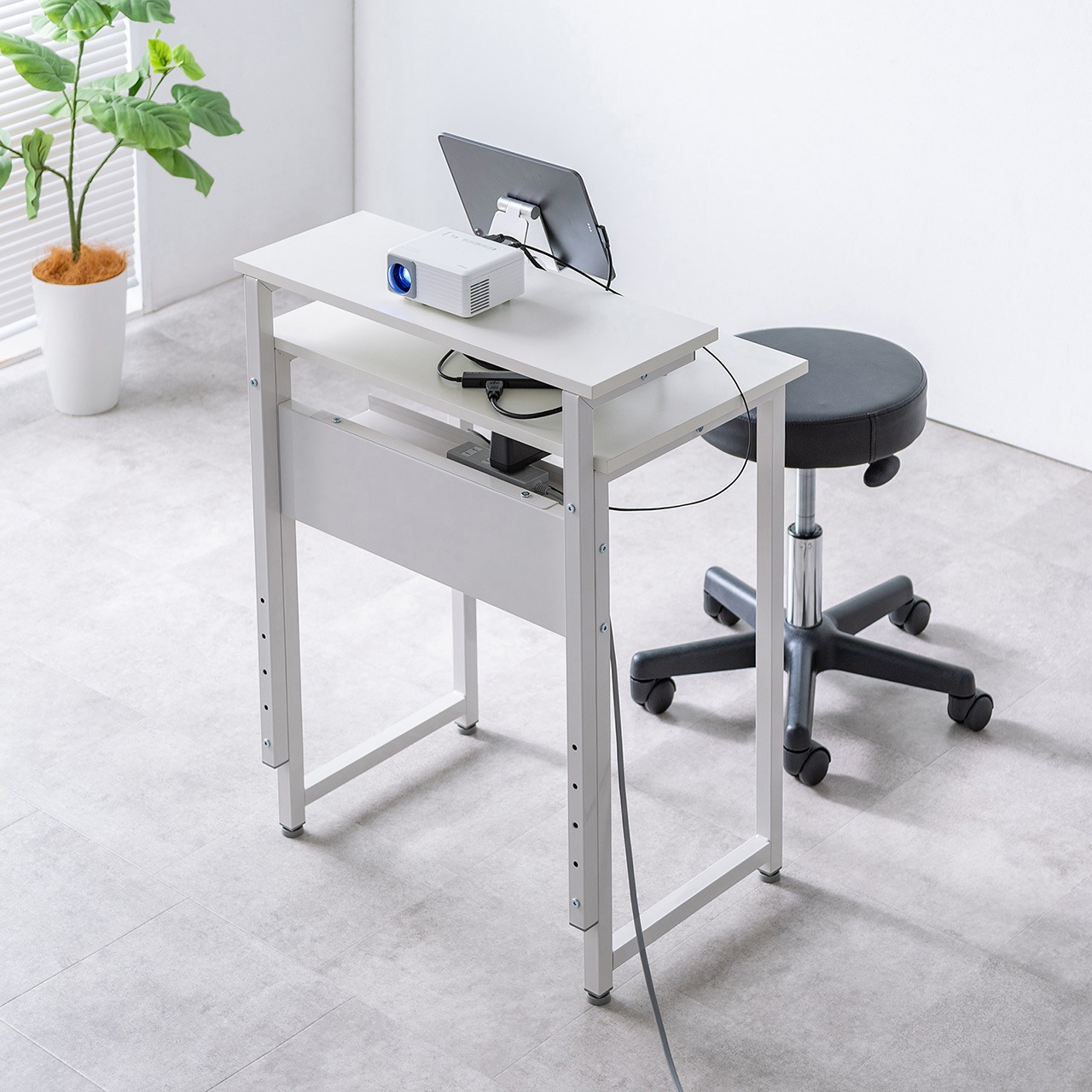 100-DESKF060W ラック シンプルタイプ サンワダイレクト ホワイト   100-DESKF060W