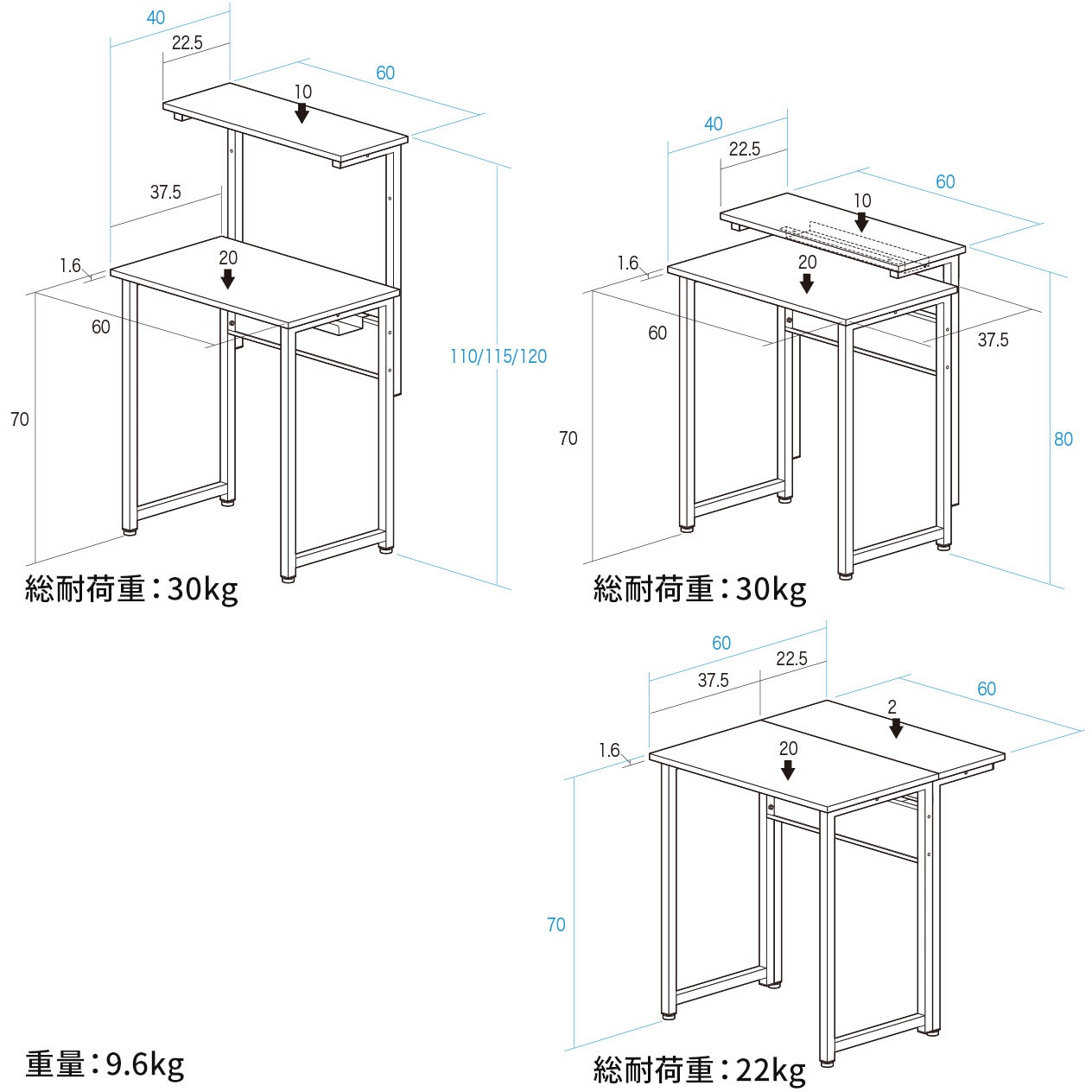 100-DESKF060W ラック シンプルタイプ サンワダイレクト ホワイト   100-DESKF060W