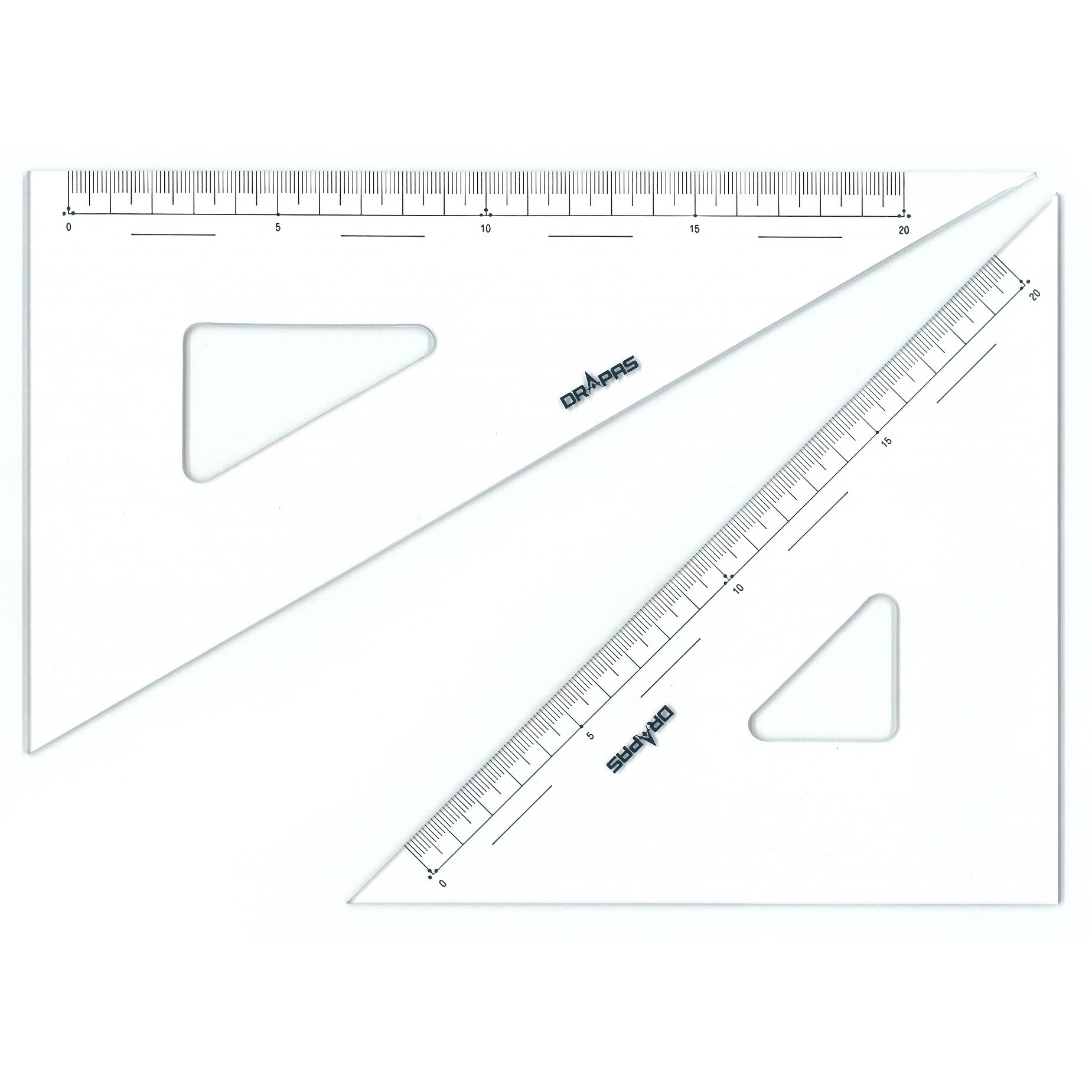 ドラパス 三角定規 面取 目盛付 2mm厚 (18cm)