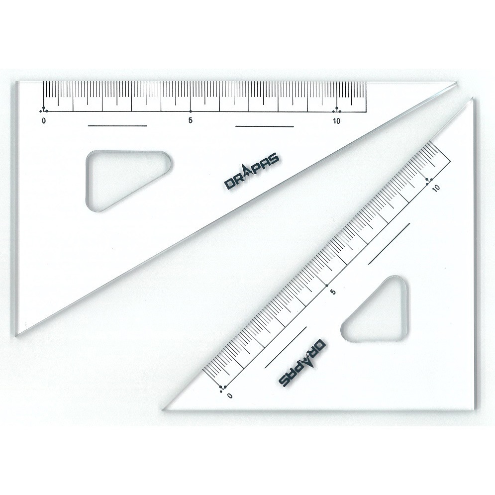 15cm 13-131 三角定規(目盛付 3mm厚) ドラパス 1組 15cm 13-131 【通販