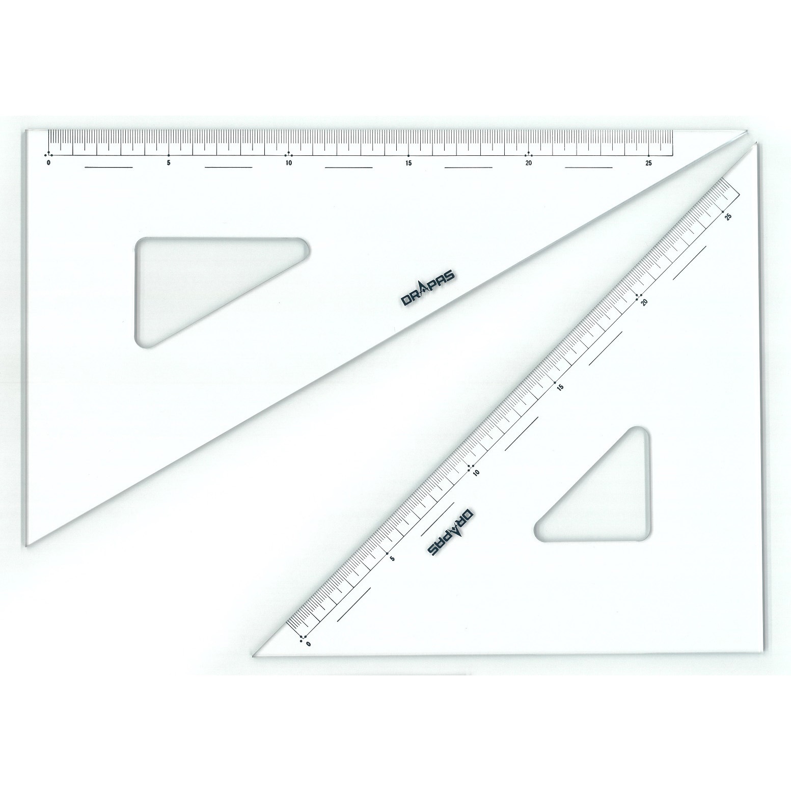 三角定規(目盛付 3mm厚) 1組 30cm 13-134