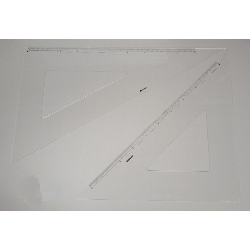 60cm 13-137 三角定規(目盛付 3mm厚) ドラパス 1組 60cm 13-137