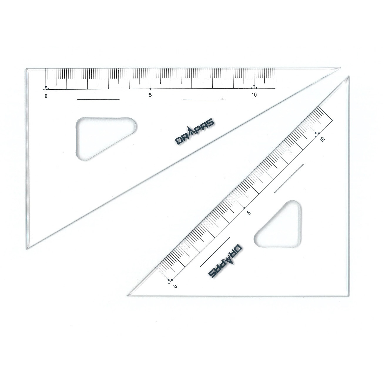 15cm 13-321 三角定規(面取目盛付 2mm厚) ドラパス 1組 15cm 13-321 