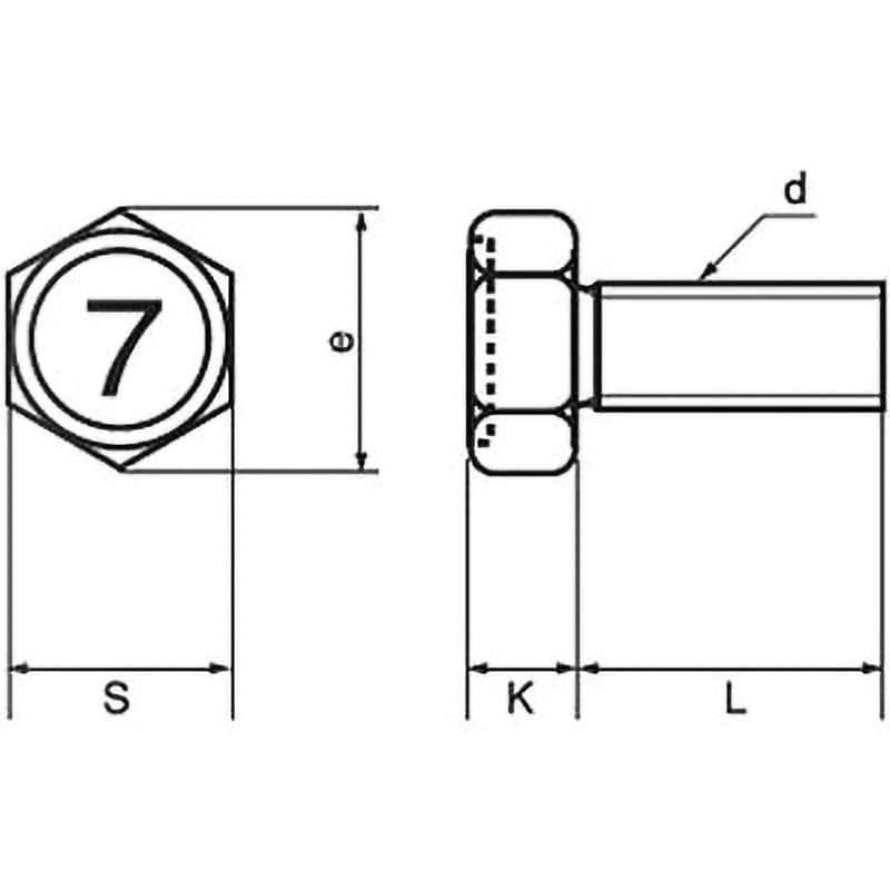 M8×40 鋼7マーク小形アプセット小ねじ(鉄/ノンクロームホワイト)(小箱