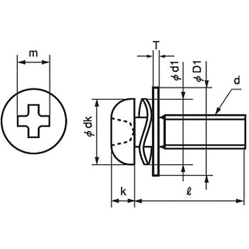 M4×8 (+)ナベSP=3(SPAK+JIS W組込)(鉄/ユニクロ)(小箱) 大阪魂 呼びM4長さ8mm 1箱(1000個)