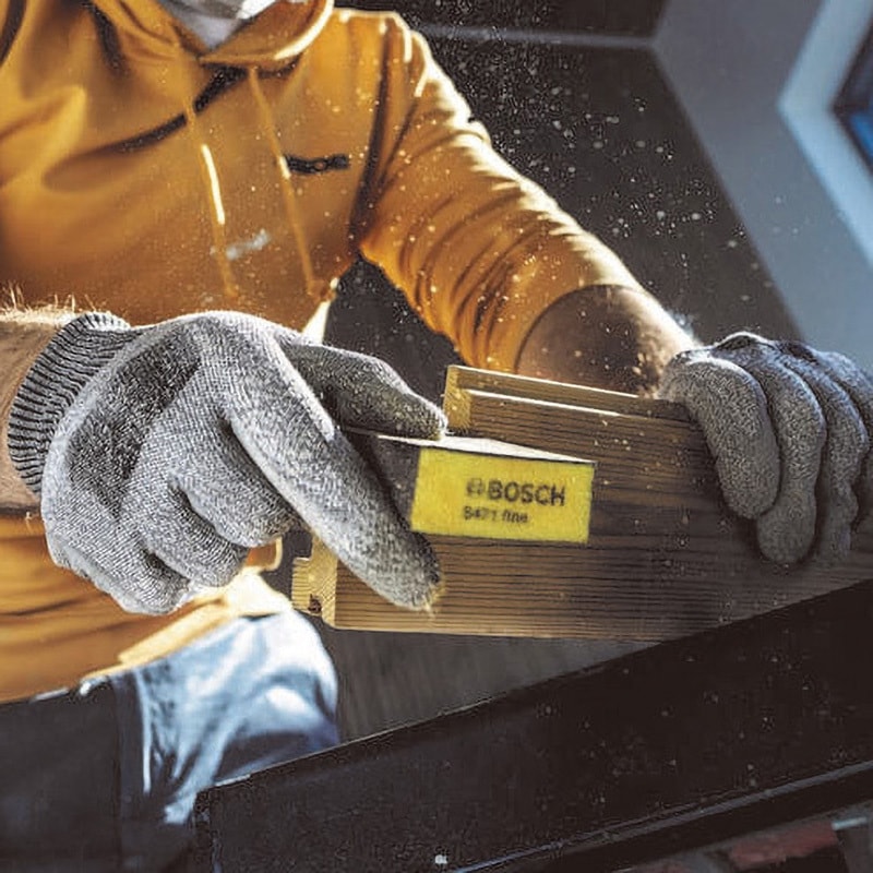 【送料無料】人工ライブロック　PHR15／9穴加工　アク抜き済み安心塗料使用 2608901169 研磨ブロック BOSCH(ボッシュ) 粒度中目(180～240番) 寸法