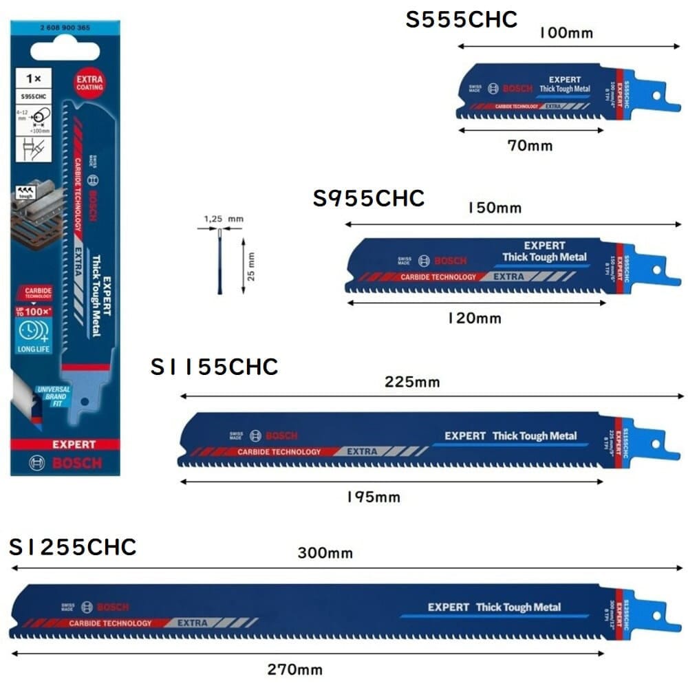 2608900370 セーバーソーブレード金属 厚物用 超硬チップ+コーティング EXPERT BOSCH(ボッシュ) 全長225mm 1シート(10本)  - 【通販モノタロウ】