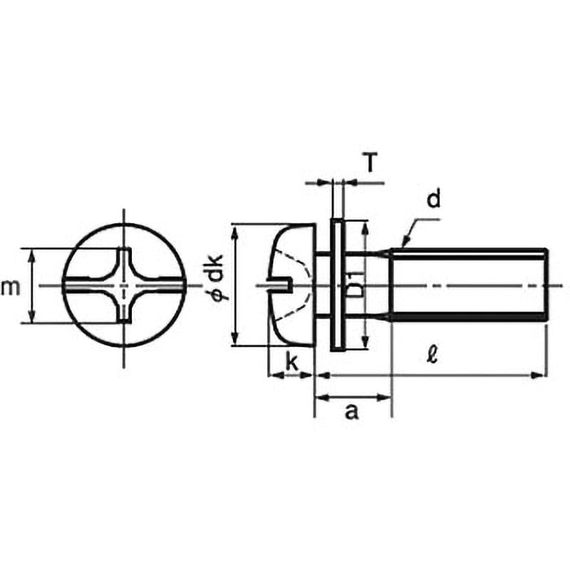 M3×8 (+-)ナベP=1(JIS W組込)(鉄/ニッケル)(小箱) 大阪魂 呼びM3長さ8mm 1箱(1500個)