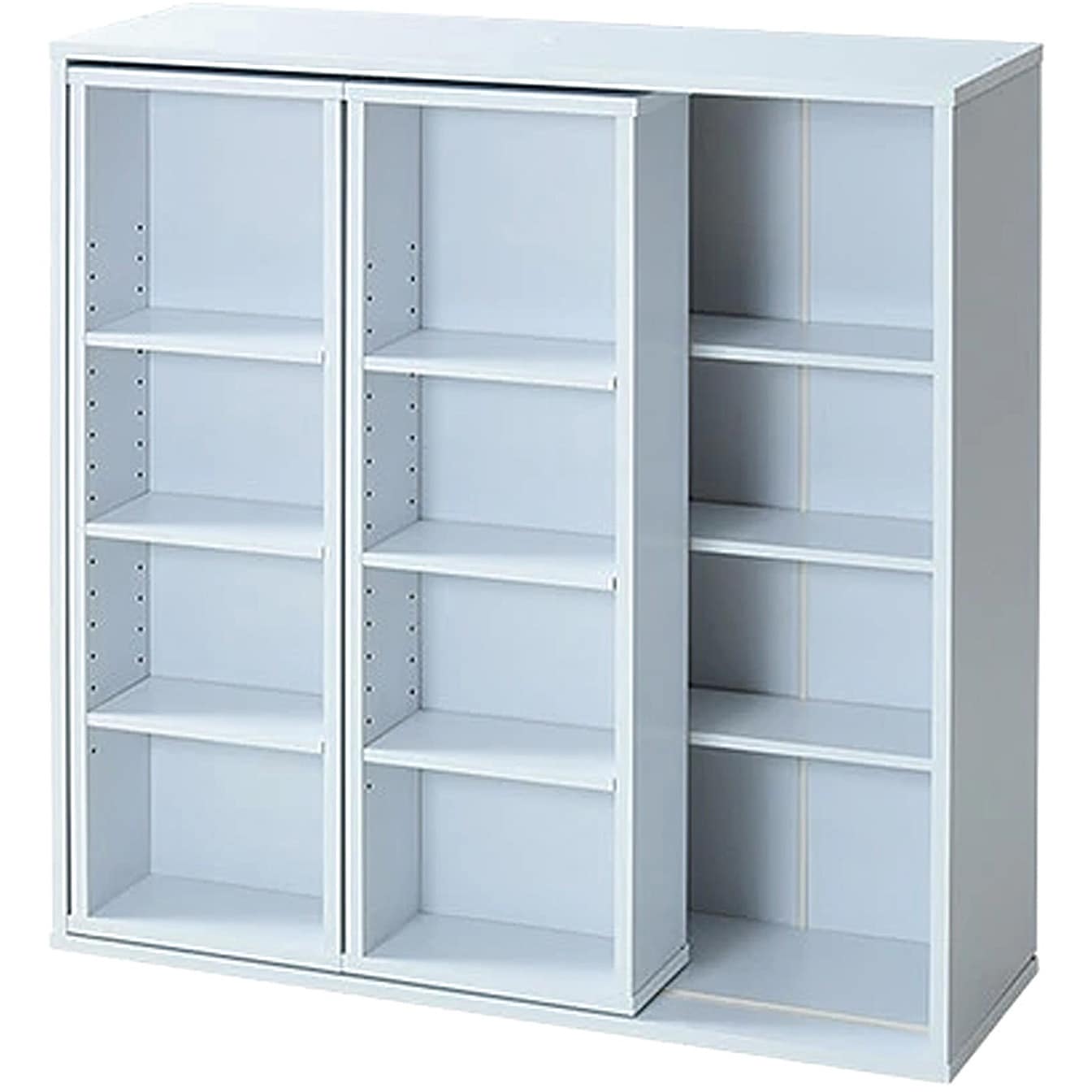 CRSS-9090(WH)*2 スライド本棚 YAMAZEN(山善) ホワイト色 幅900mm奥行