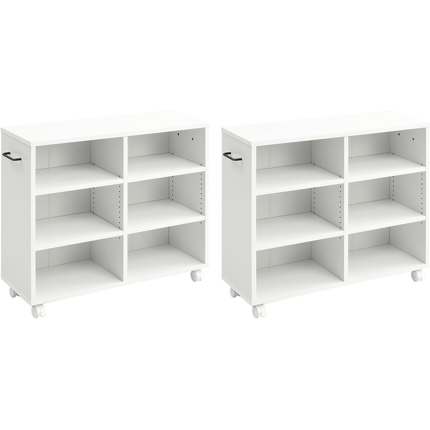 ECSR-7526R(MWH)*2 クローゼット収納ラック キャスター付き YAMAZEN