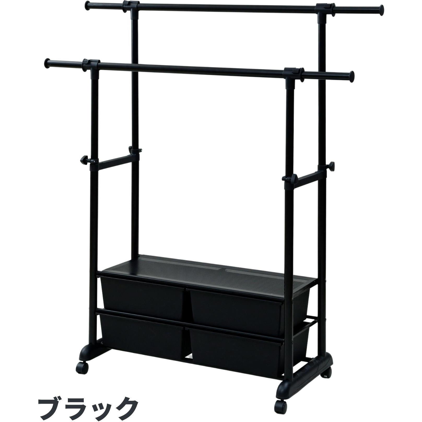 新品未使用箱不良　山善　T4HH-WS(MWH) 収納ケース付きハンガーラック 楽天市場】ハンガーラック ダブル 2段 チェスト付き 耳伸び