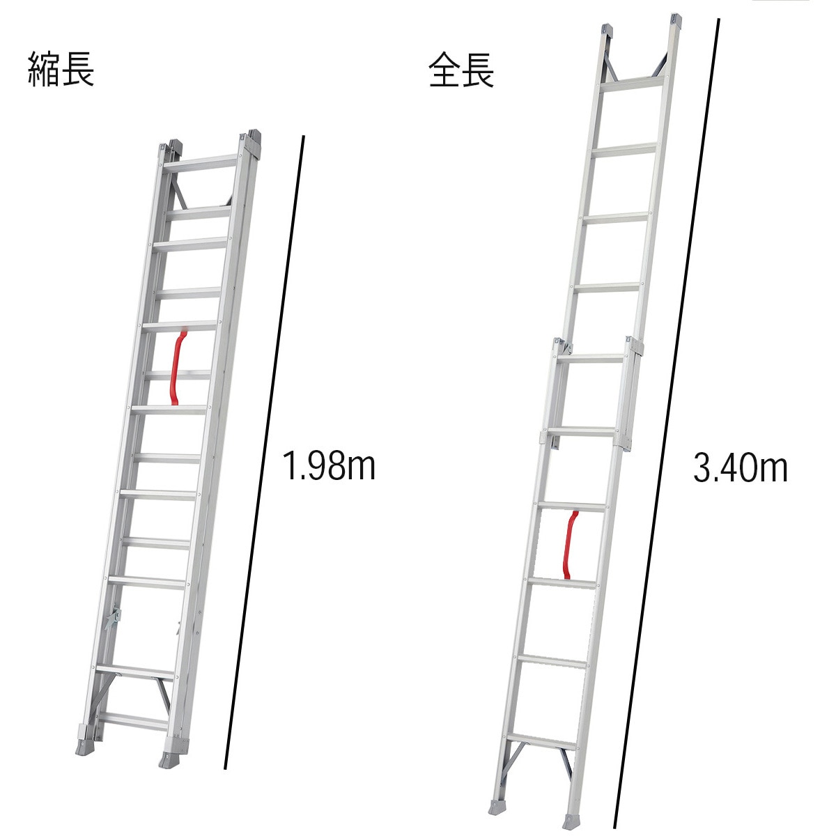 LQ2-34b 2連はしご LQ2-b 長谷川工業 縮長1.98m 全長3.4m 【通販 