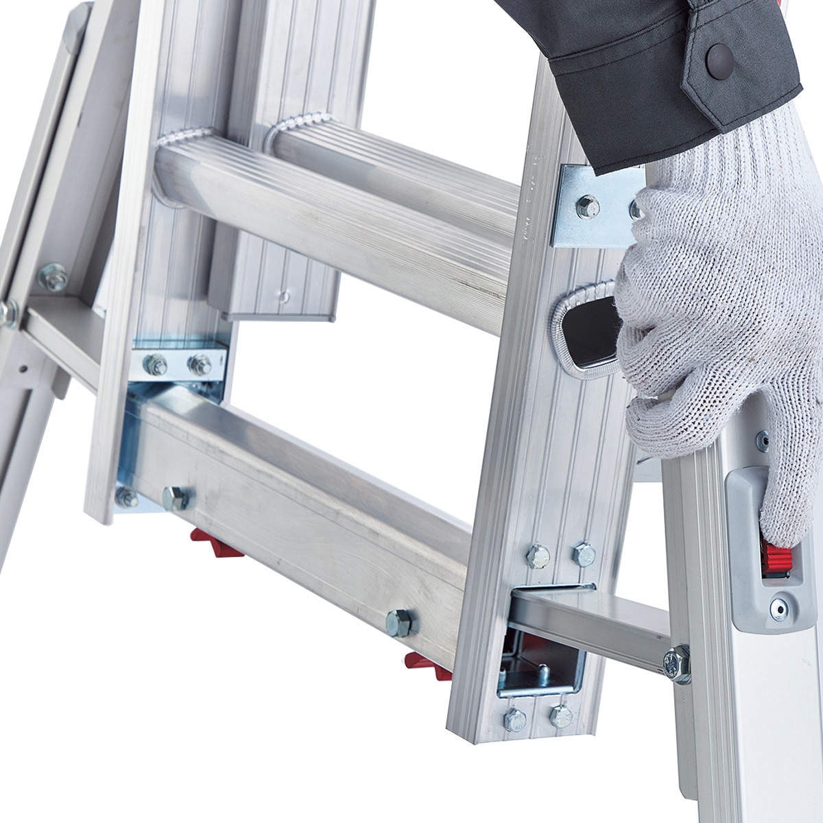 長谷川工業 脚部伸縮スタビライザー付 3連はしご LH3-90 全長:8.89〜9.11m/縮長:3.90m 質量:24.9kg : 長谷川工業 hasegawa ハセガワ スタビライザー付き