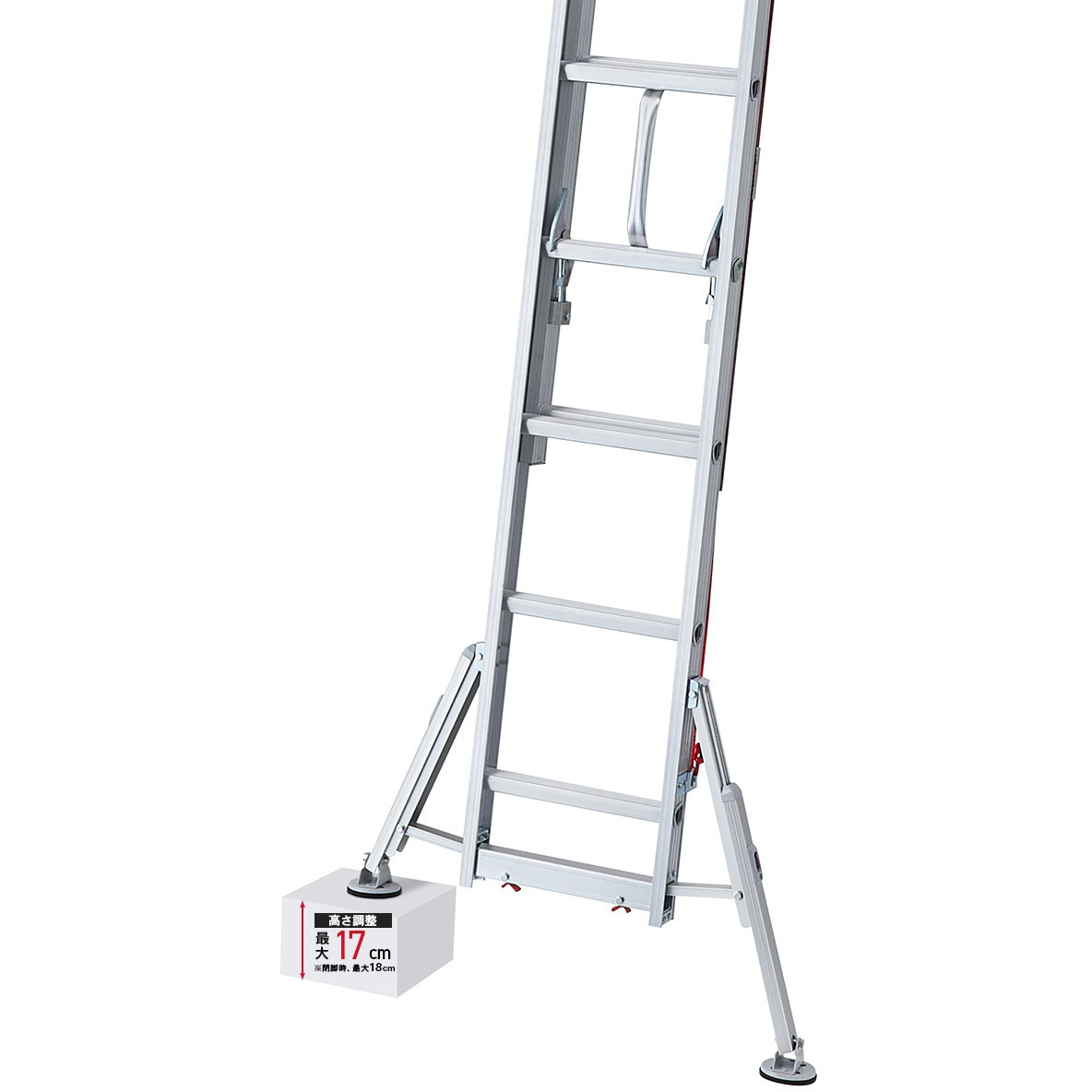 LH2-61 脚部伸縮 スタビライザー付 ハチ型 2連はしご LH2 ラクノリ