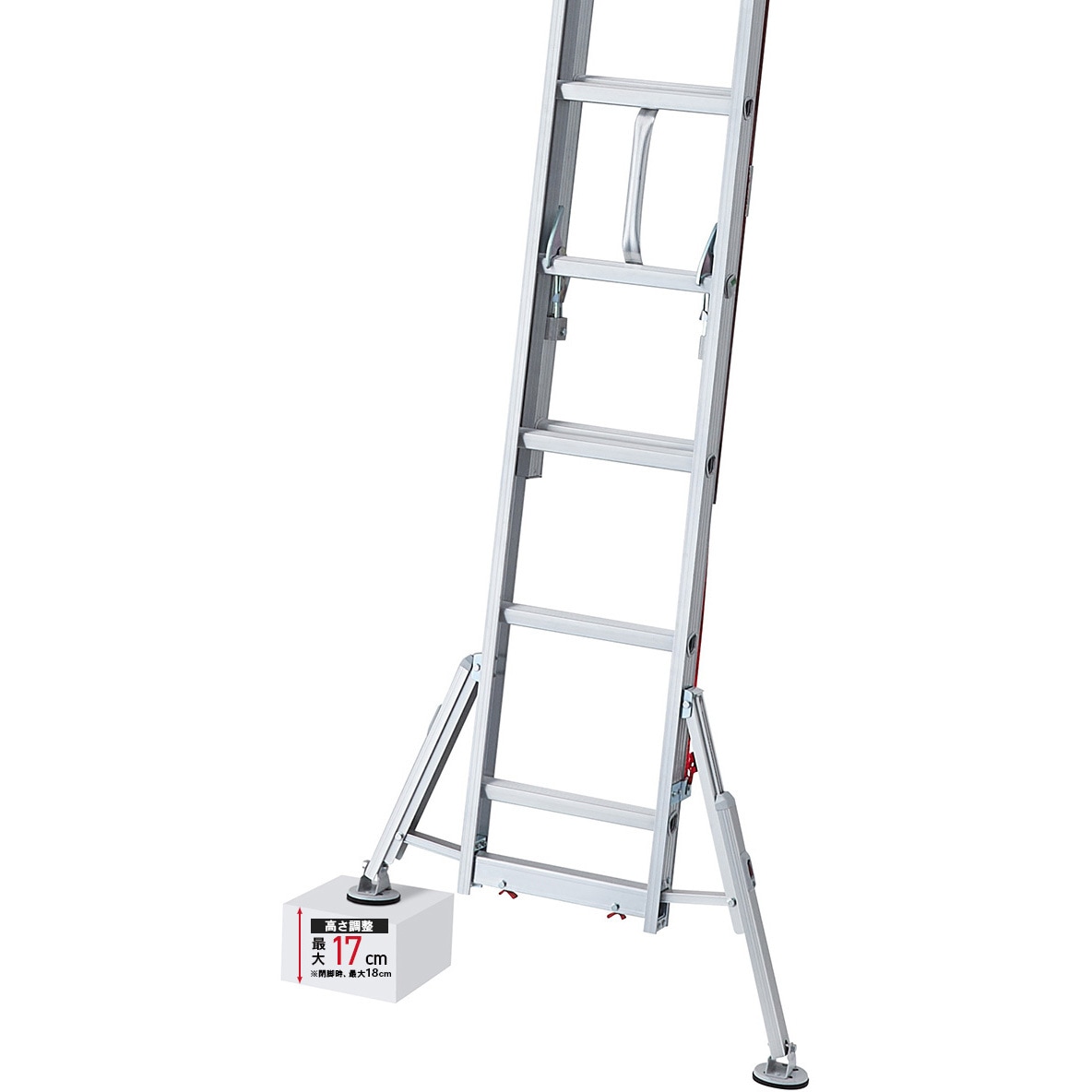 LH2-81 脚部伸縮 スタビライザー付 ハチ型 2連はしご ラクノリ 長谷川
