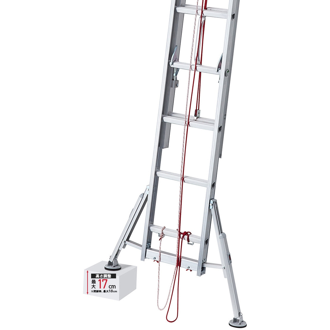 LH3-90 脚部伸縮 スタビライザー付 ハチ型 3連はしご ラクノリ 長谷川