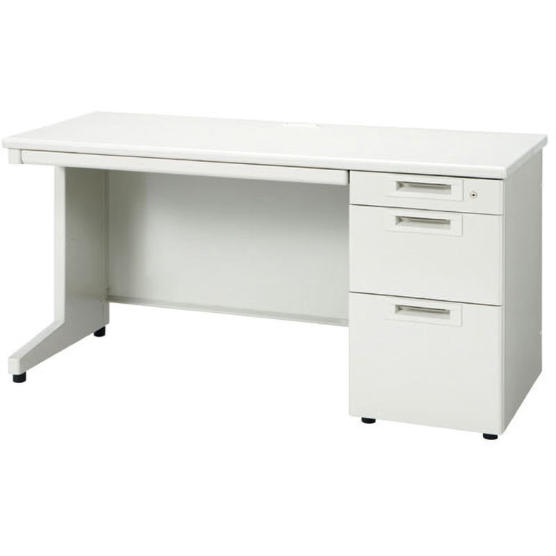 RJ-146D-3 WH RJデスクII 片袖机 奥行600mm 引出しDタイプ(組立サービス付き) プラス[家具] ホワイト色 高さ700mm幅1400mm  RJ-146D-3 WH