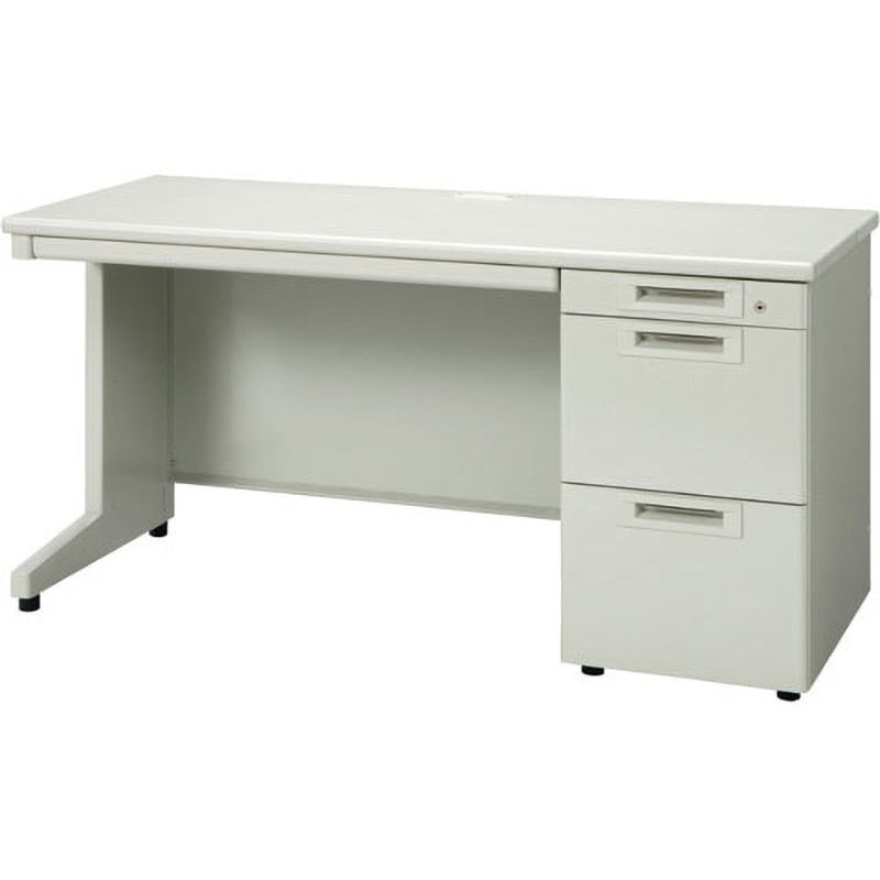 RJ-146A-3 LGY RJデスクII 片袖机 奥行600mm 引出しAタイプ(組立サービス付き) プラス[家具] 高さ700mm幅1400mm  RJ-146A-3 LGY
