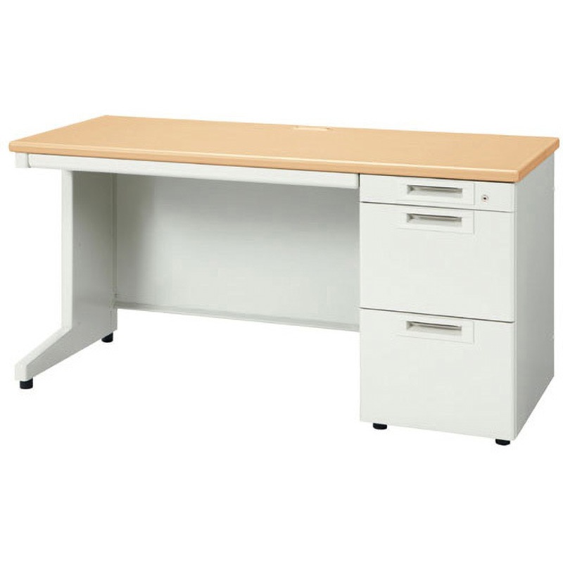 RJ-146A-3 WM RJデスクII 片袖机 奥行600mm 引出しAタイプ(組立サービス付き) プラス[家具] 高さ700mm幅1400mm  RJ-146A-3 WM