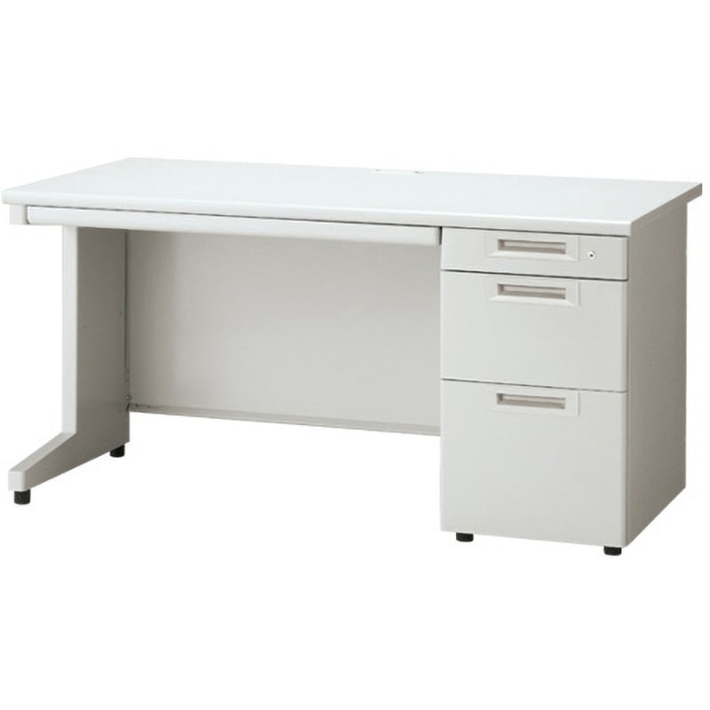 RJ-147D-3 WH RJデスクII 片袖机 奥行700mm 引出しDタイプ(組立サービス付き) プラス[家具] 幅1400mm  RJ-147D-3 WH