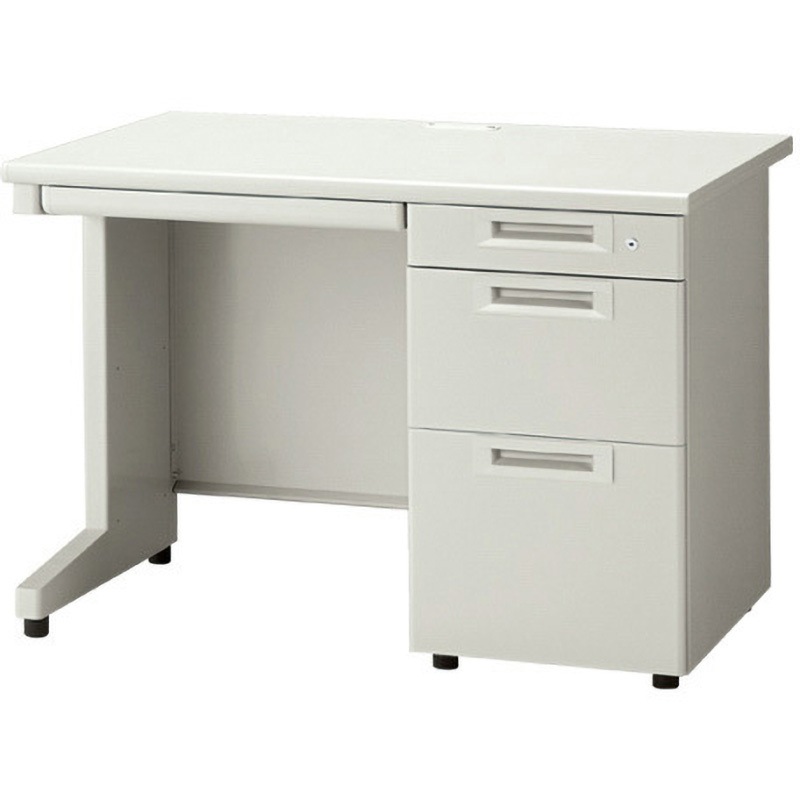 RJ-107D-3 LGY RJデスクII 片袖机 奥行700mm 引出しDタイプ(組立サービス付き) プラス[家具] 幅1000mm  RJ-107D-3 LGY