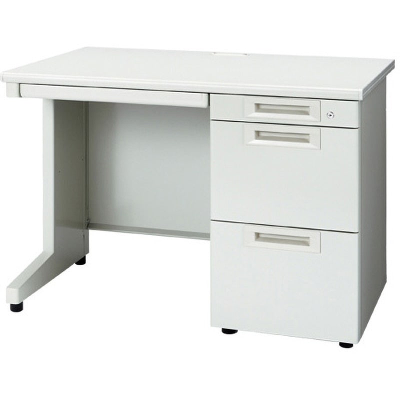 RJ-107A-3 WH RJデスクII 片袖机 奥行700mm 引出しAタイプ(組立サービス付き) プラス[家具] ホワイト色 幅1000mm  RJ-107A-3 WH